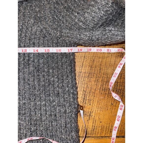 Womens Eddie Bauer Dark Gray‎ Chunky Knit Lambs Wool Camel Hair Cozy Sweater S - Picture 5 of 7